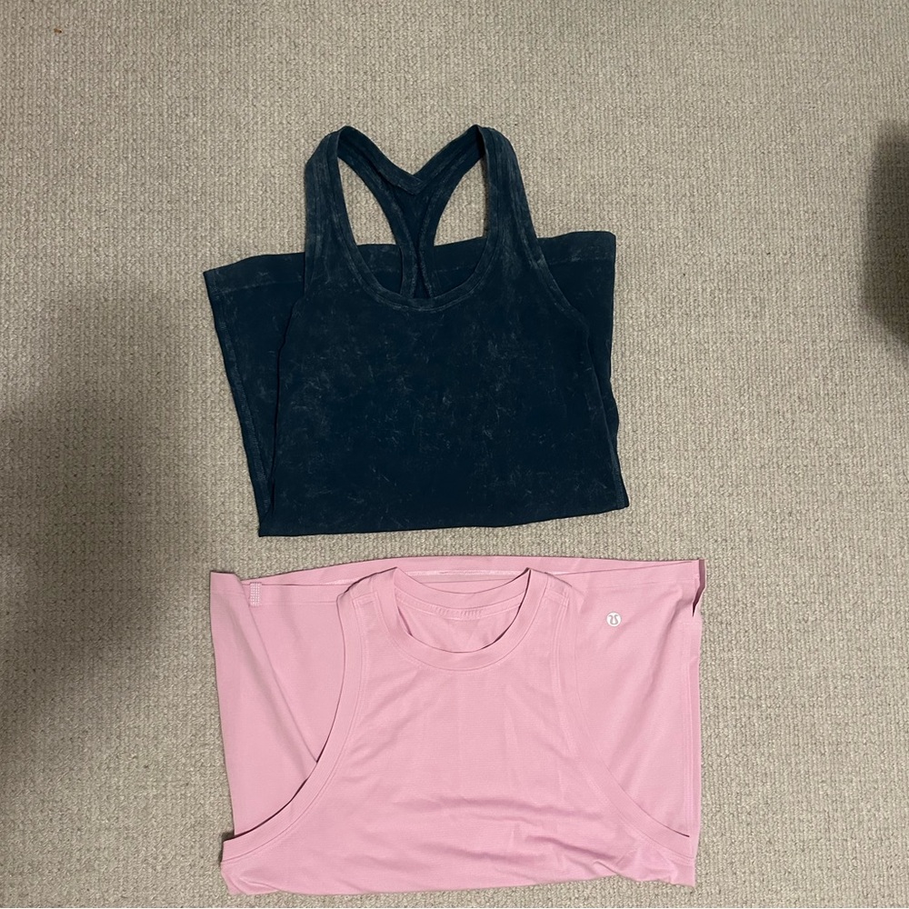 Pink and Black Athletic Tank Tops